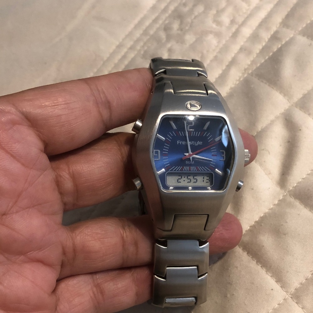 Freestyle Silver Stainless Steel Watch with Blue Dial